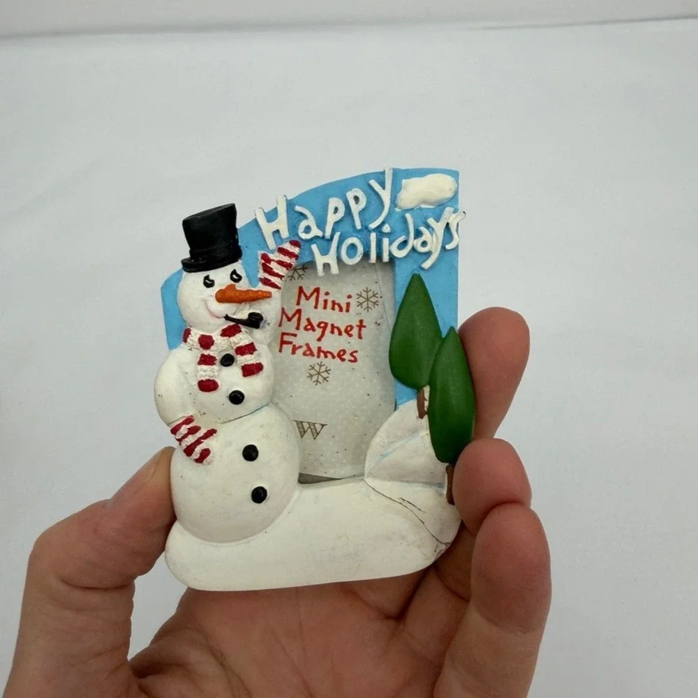 Weston Gallery Mini Magnet Frames Christmas Santa Snowman Wreath Holiday Decor